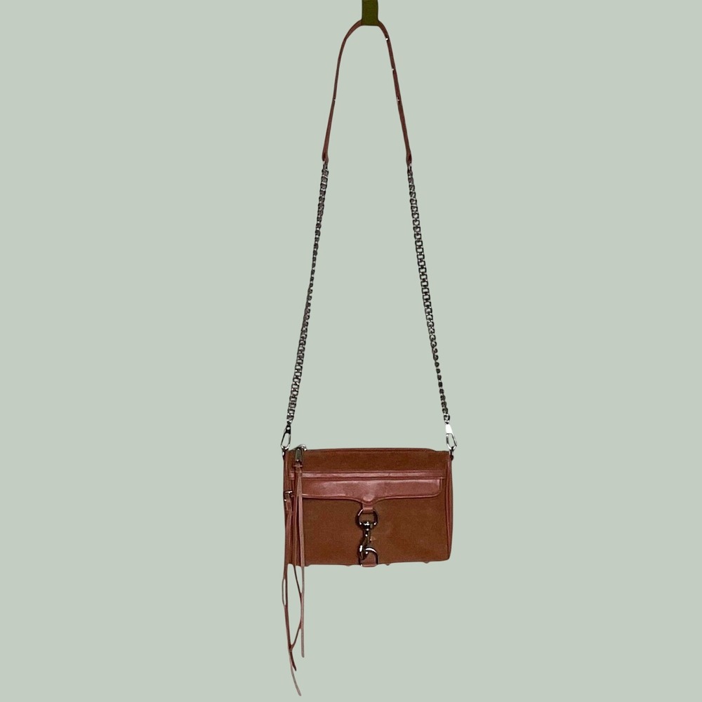 Rebecca Minkoff Mini MAC Crossbody Bag Desert Rose Suede Leather XS20ESUX01